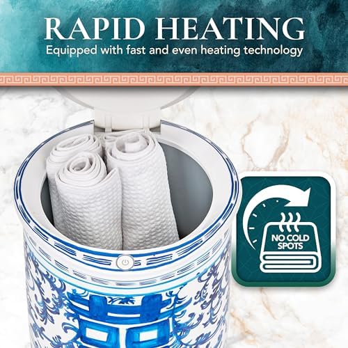 Silk Road Supply Large Towel Warmer with Grey Towel and Fragrance Disk