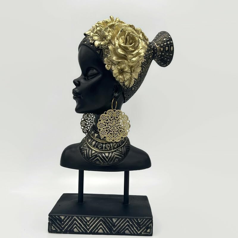 African Lady Bust Statue Home Decor Sculpture
