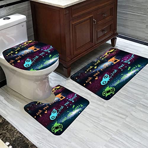 ALEXEX 4 PCS Star Outer Space Kids Shower Curtain Set with 12 Hooks