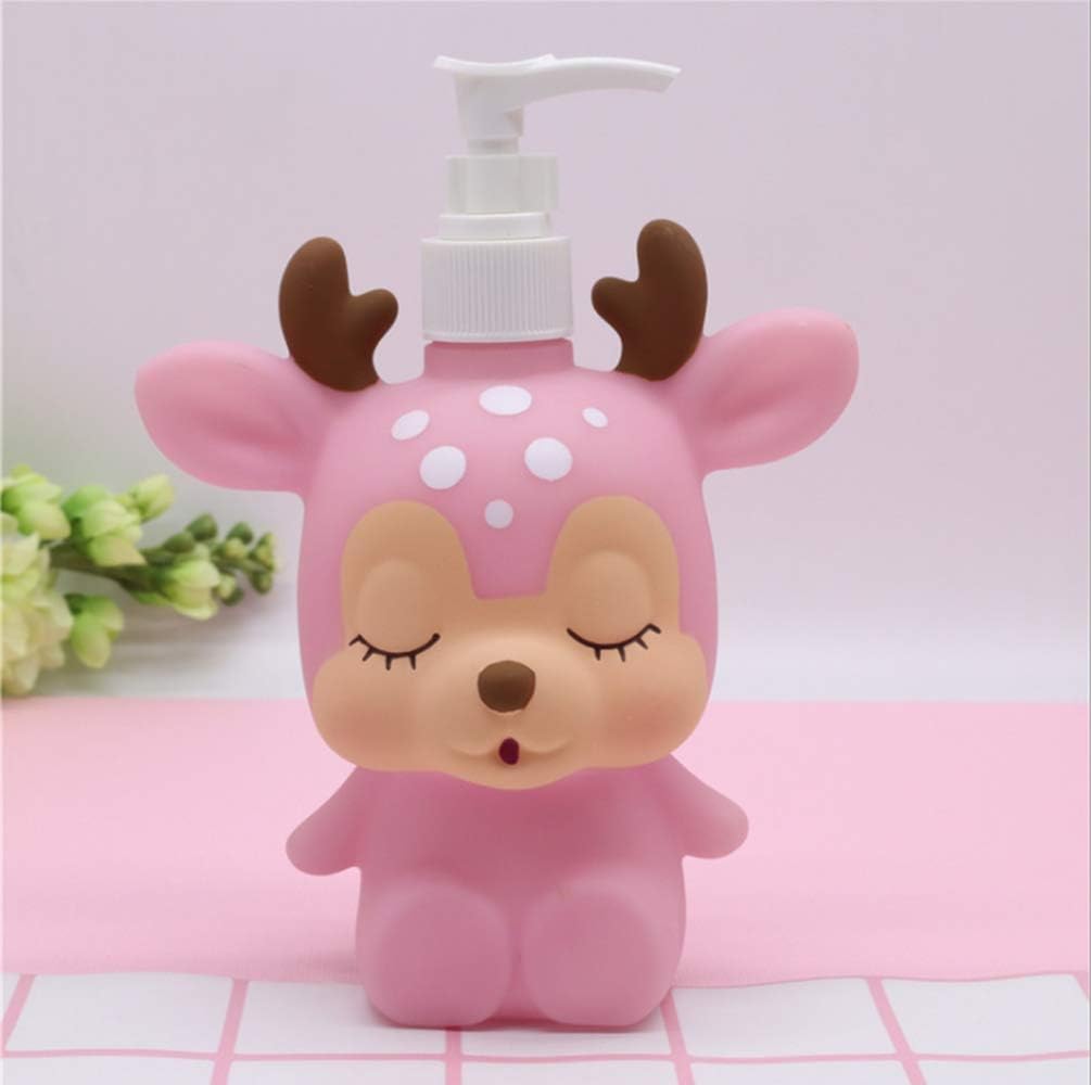 Hyever Pink Deer Hand Soap Dispenser Cute Cartoon Design
