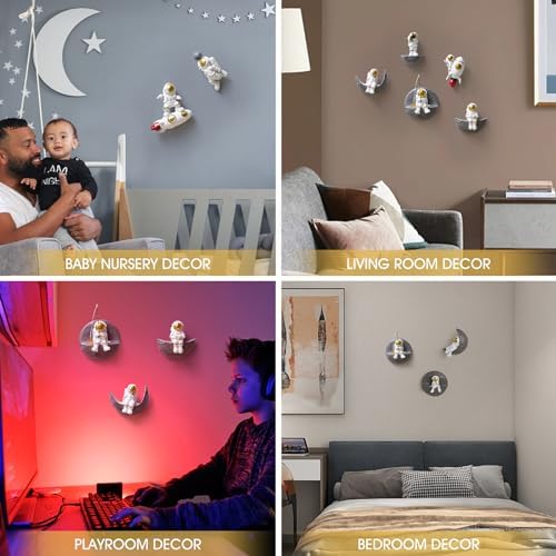 FJS Astronaut Wall Decor Set of 5 3D Space Art