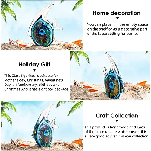 EUSTUMA Hand Blown Glass Tropical Fish Figurine Ornament 1