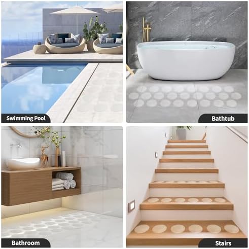SANKEMU 20PCS Clear Non-Slip Bathtub Stickers