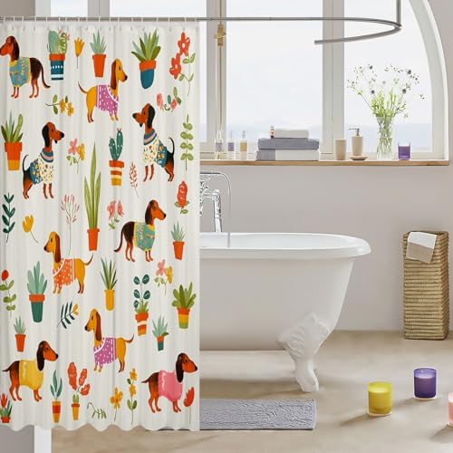 Erosebridal Retro Flower Shower Curtain Set with 12 Hooks