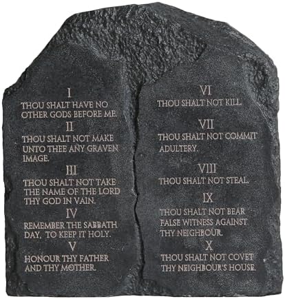 Ten Commandments Stone Sculpture - 68 Inch Decor for Home Office