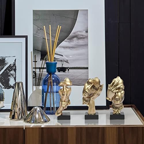 3 Pcs Thinker Statue Silence is Gold Modern Resin Decor