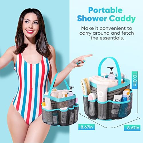 EUDELE Mesh Shower Caddy with 8 Pockets Portable
