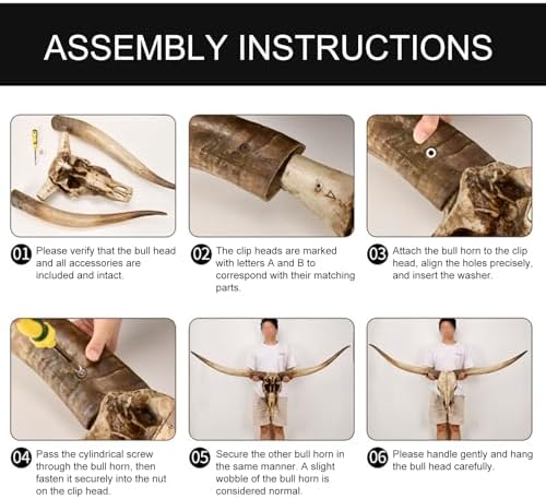 TKKUPLG 70in Cow Skull Wall Decor - Resin Art for Rustic Style