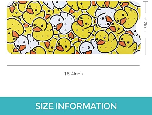 Tubozadi Kids Non Slip Bath Mat with Suction Cups and Drain Holes Yellow Duck