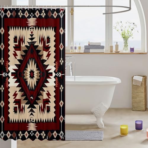 Feelyou Boho Geometry Shower Curtain Set 72x72