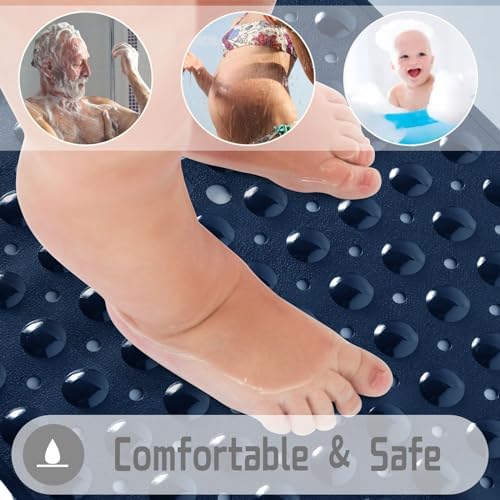 Yimobra Bath Mat Non Slip 40x16 with Suction Cups and Drain Holes