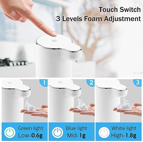 Touchless Foaming Soap Dispenser with Rechargeable USB Wall Mount White