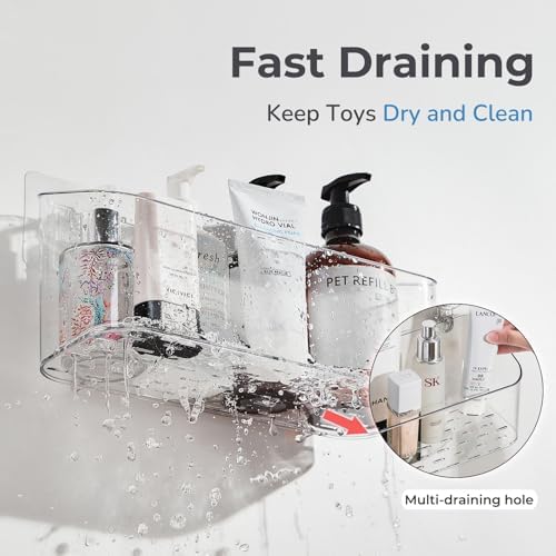 Clear Bath Toy Storage Holder with 2 Large Baskets 1
