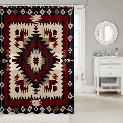 Feelyou Boho Geometry Shower Curtain Set 72x72