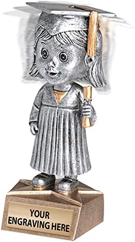 Crown Awards Graduation Trophy - 6 Female Graduate Bobble Head Sculpture