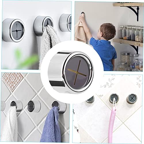 KALLORY 3Pcs Adhesive Towel Holder Rack with Punch Design