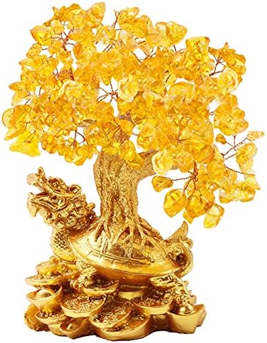 Bwinka Dragon Turtle Crystal Fortune Money Tree Bonsai Ornament 73inch