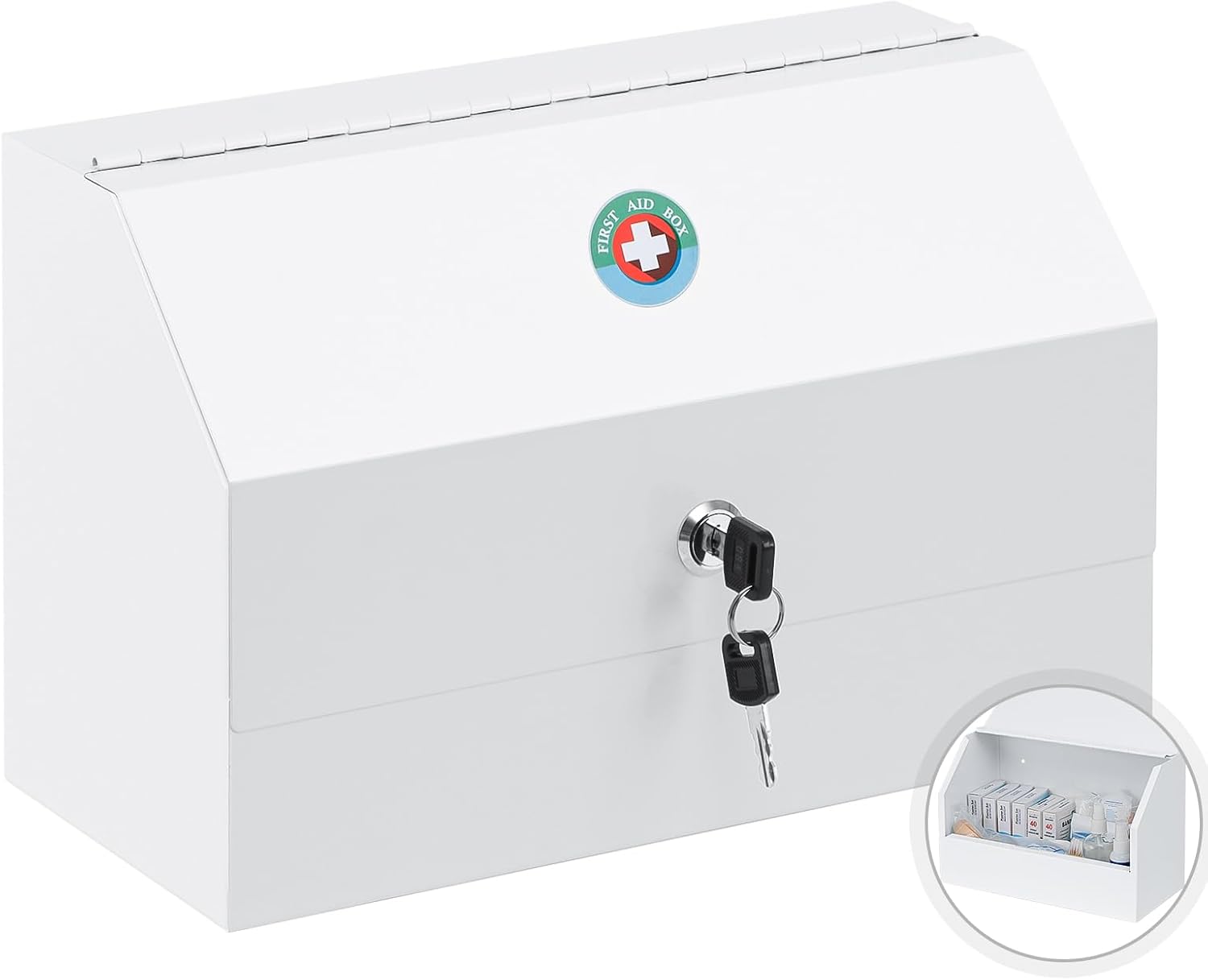 KYODOLED Wall Mount Medicine Lock Box with Key 122 x 59 x 787 Inch