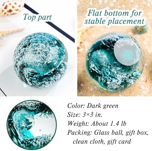 YWHL Hand Blown Crystal Wave Ball Decor