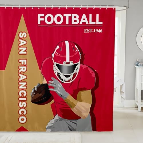 Feelyou Football Football Theme Shower Curtain Set
