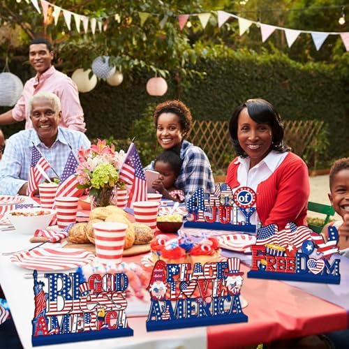 4th of July Decor Table Sign Set for Independence Day