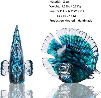 OISEGOP Hand Blown Tropical Fish Decor Art Figurine