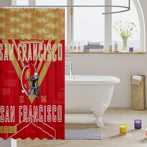 Feelyou Football Bath Curtain Set 72x84 1