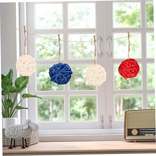 18pcs Rattan Decorative Balls for 4th of July Centerpieces
