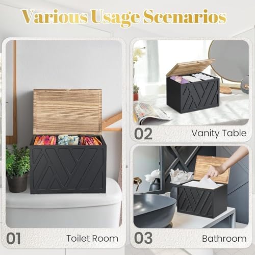 2 Pcs Tampon Holder with Lid for Bathroom
