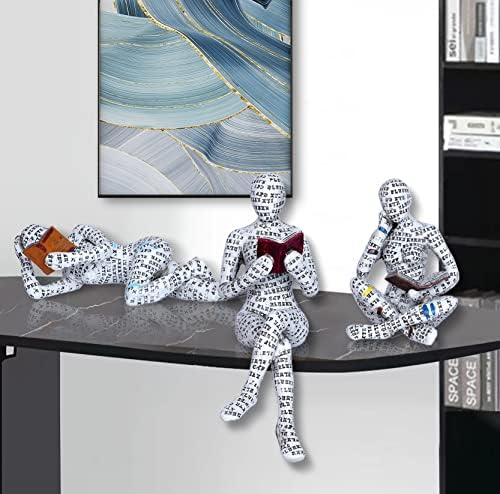 3 Pcs Pulp Reading Women Figurine Decor Set