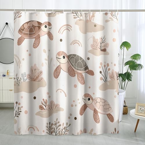 Kids Sea Turtle Decorative Shower Curtain Set