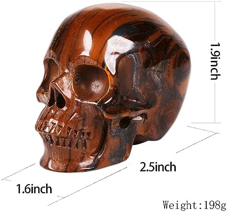 MRSKULL 25 Inch Tiger Iron Eye Skull Statue