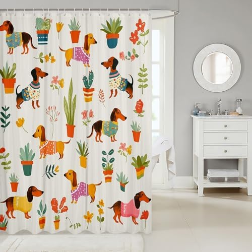 Erosebridal Retro Flower Shower Curtain Set with 12 Hooks