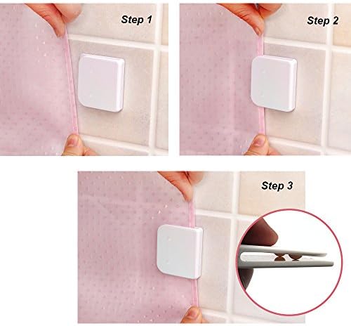 EONMIR 4 Pack Windproof Shower Curtain Clips - White