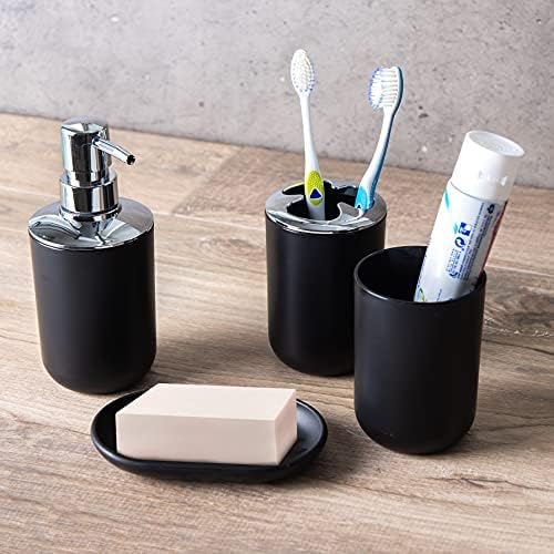 Moss Stone 6 Piece Black Bathroom Accessory Set
