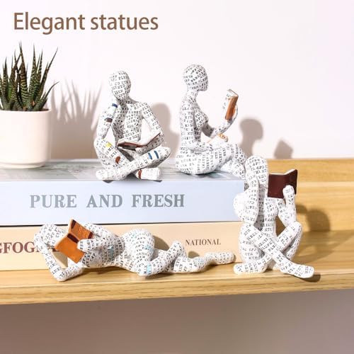 Modern Reading Woman Figurine - Calm Home Decor Statue