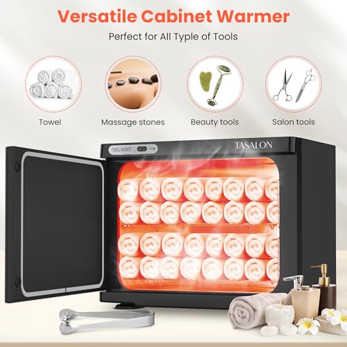 TASALON Hot Towel Warmer Cabinet 23L 72 Towels Black