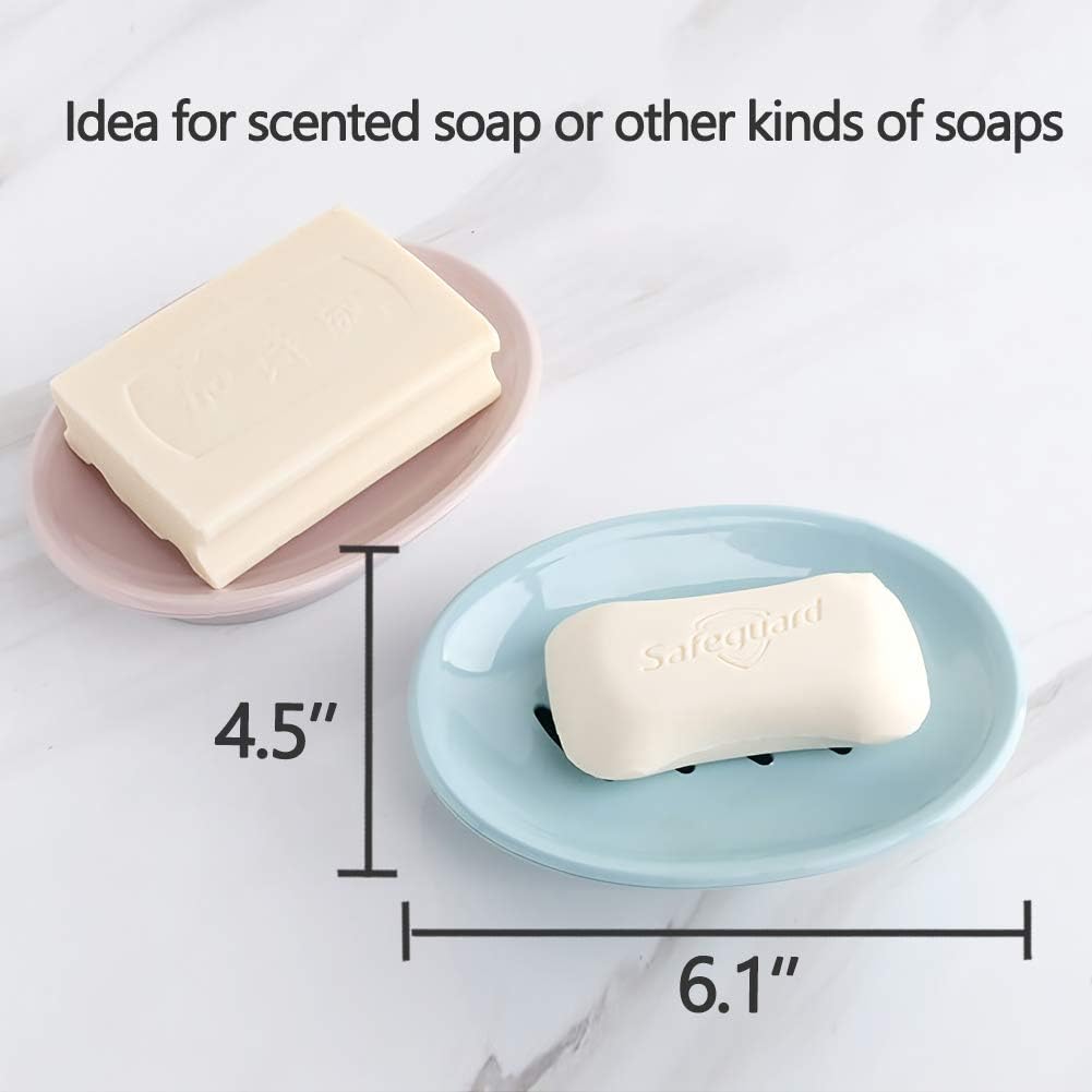 WYOK 2-Pack Soap Dish with Drain and Dry Design