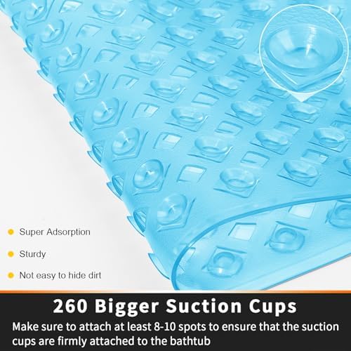 Yimobra Bathtub Mat Non Slip Clear Blue