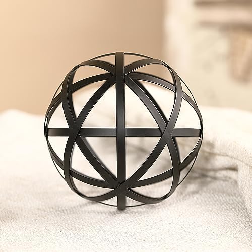62 Black Metal Decorative Sphere - Modern Home Accent