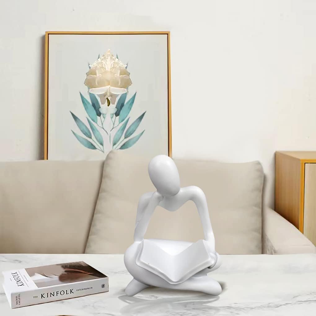 Modern White Thinker Statue Abstract Sculpture Home Decor