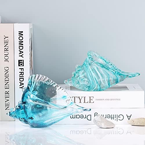 DOVDOV Blown Glass Conch Statues for Home Decor