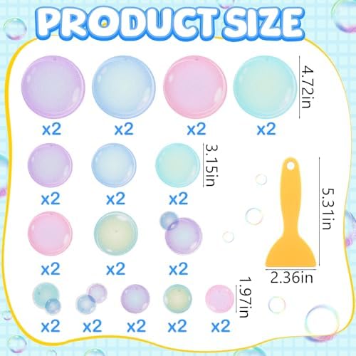 30 Pcs Bubble Non-Slip Bathtub Stickers 472 x 472 Inch