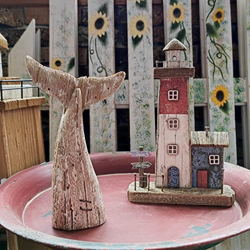 Aecipl Wooden Whale Tail Decor Statue 85 H