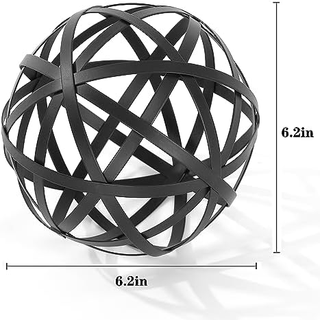 62 Black Metal Decorative Sphere - Modern Home Accent