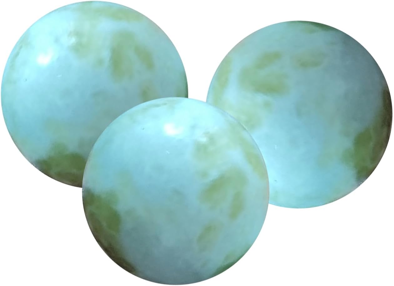 SUTEBUY Decorative Stone Balls - 197inch White-Green 3 PCS