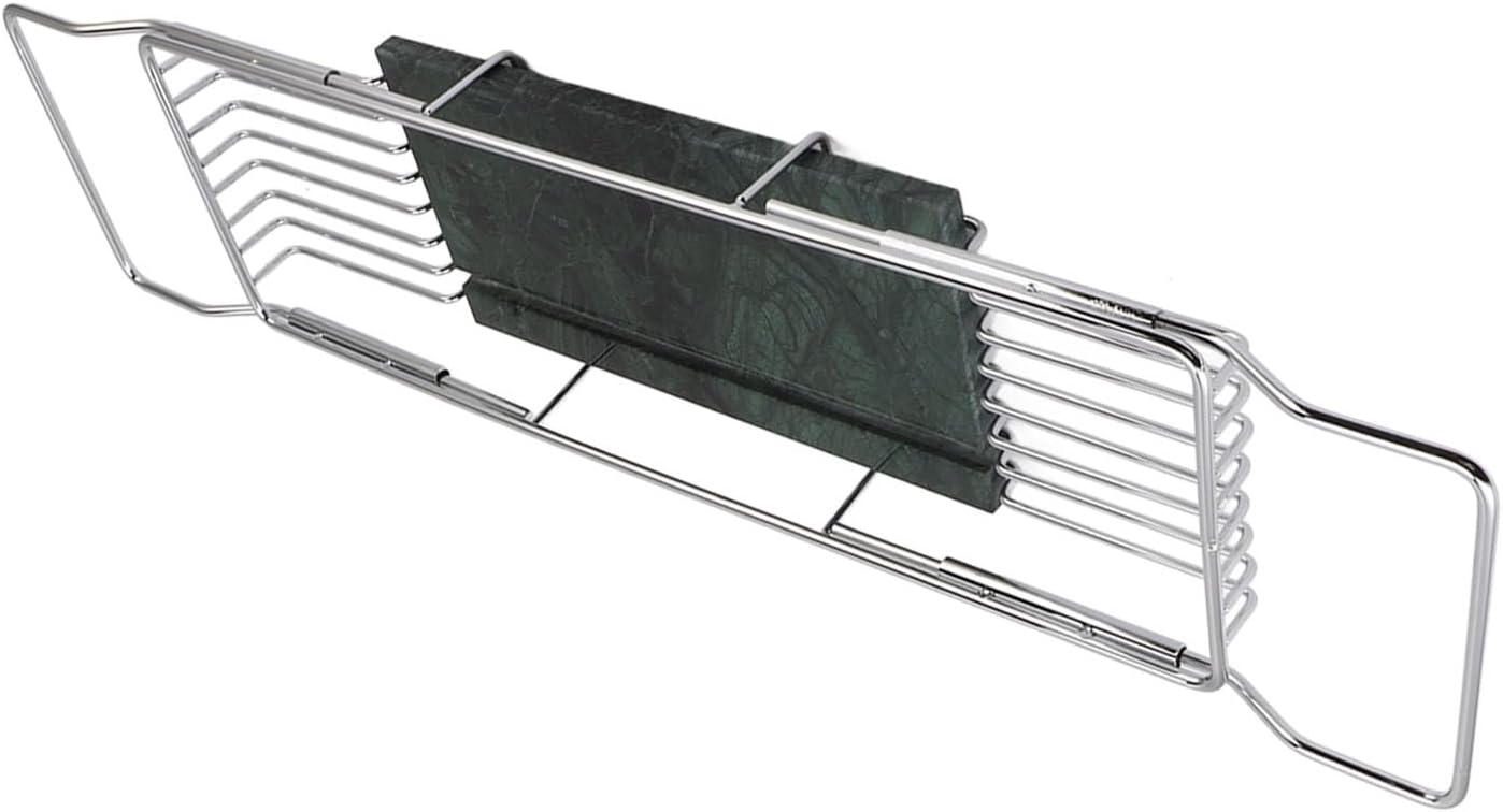 Fafeicy Metal Marble Bathtub Rack - Silver Green