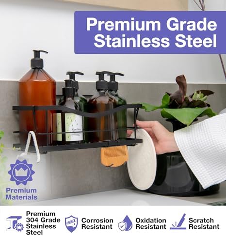 KINCMAX Premium Shower Caddy with 4 Hooks
