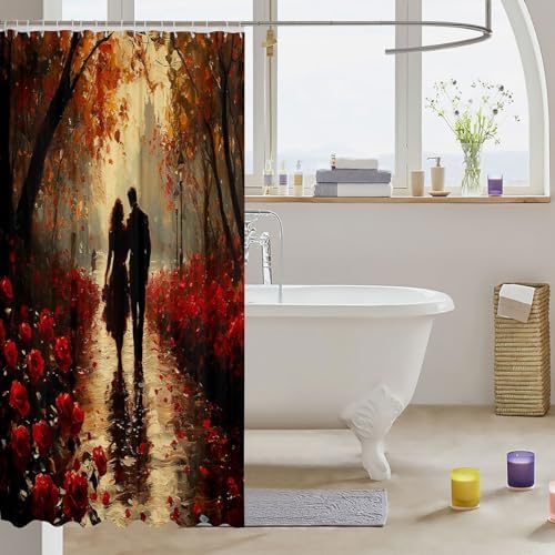 Feelyou Kids Valentines Day Bath Curtain Set
