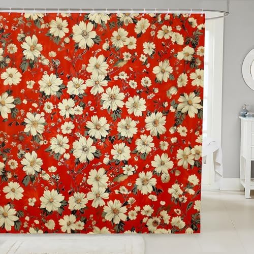 Feelyou Vintage Flower Shower Curtain Set